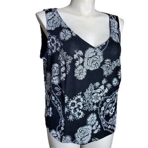 Alex Evenings Black White Metallic Tank Top Size 3X NWT